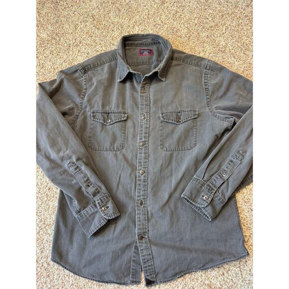 UNTUCKIt Long Sleeve shirt, size Large, slim fit; Washed Black/Dark Gray - Picture 9 of 9